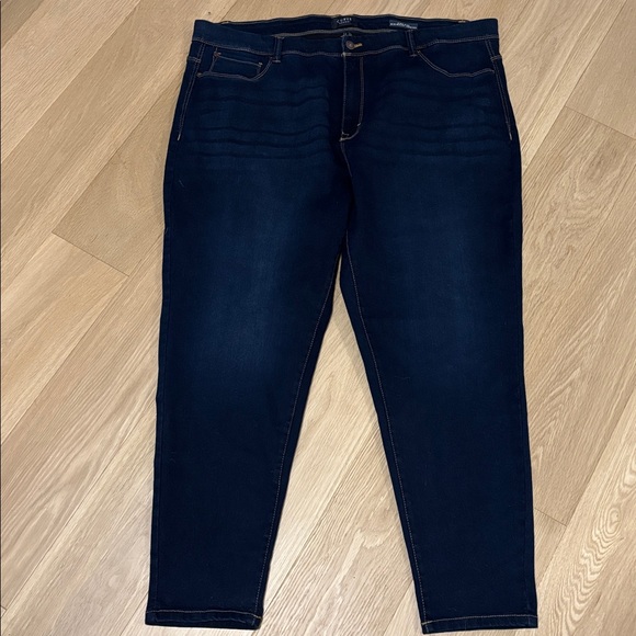 CURVE APPEAL (22W) High-Rise Minimalist Jegging Dark Wash Stretch Ankle Cropped - Picture 2 of 11